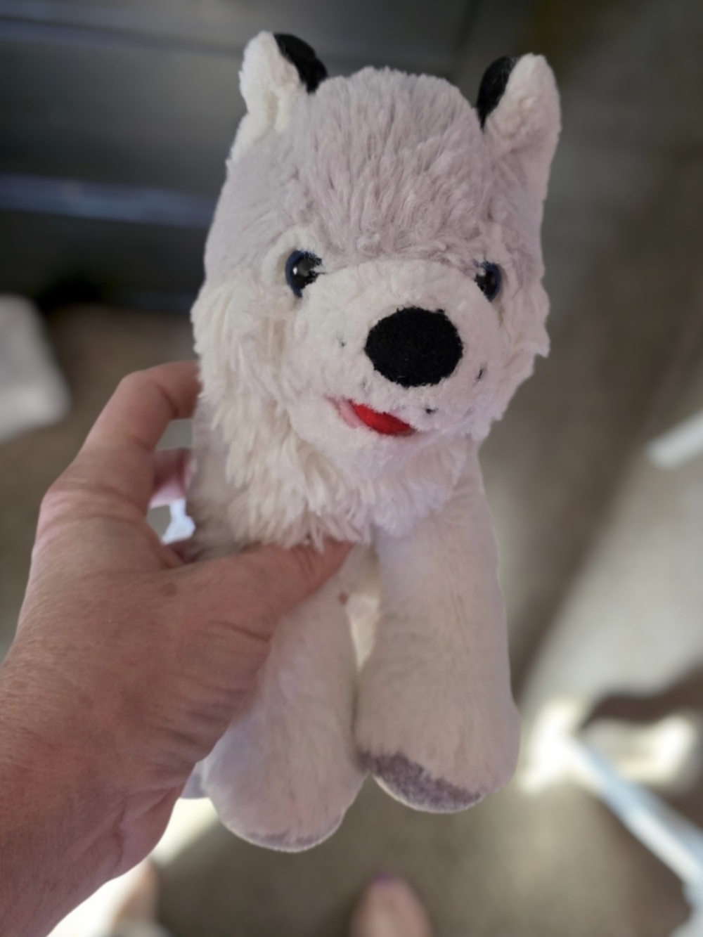 🐺 Plush White & Gray Dog  Wolf Toy